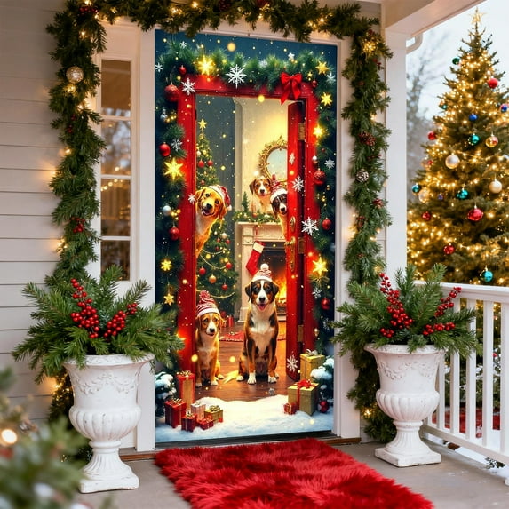 YZEGDCH Door Cover, Hanging Front Door, Outdoor Indoor Home Party Decoration Supplies, On End of Year!