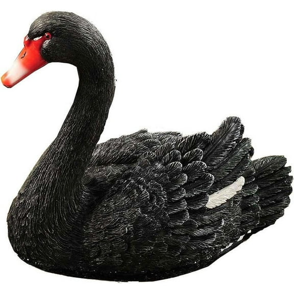 Gift Craft 8.6-Inch Resin and urethane Swan Floatie Design, Small, Black