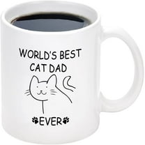 Gift for Dad - World Best Cat Dad Ever Mug - Cat Dad Mugs for Men - Fathers Day Christmas Gift for Dad from Daughter - Dad Cup for Xmas, Birthday, Fathers Day 11 Oz White