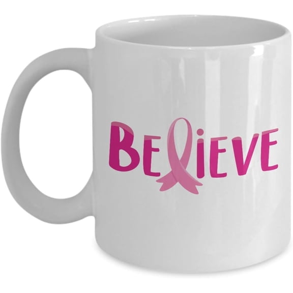 Gift Design Idea Breast Cancer Awareness Mug Believe Ceramic Coffee Tea Cup Gifts for Breast Cancer Patient 10927