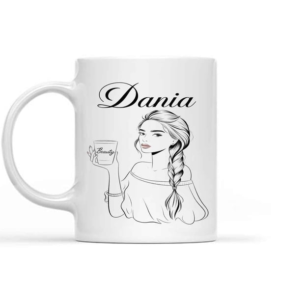 Gift Design Idea Name Name Dania Floral Design - Personalized Gift Sister, Mom, Girlfriend for Her - with Name 994579 11 Oz White Ceramic Coffee Mug 024496