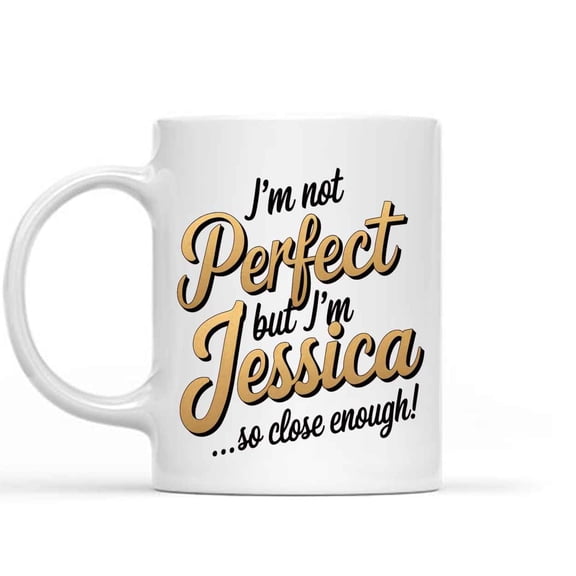 Gift Design Idea Name Personalized - Not Perfect But - Name Personalized Gifts for Women Men - Birthday Gag Gift 11 Ounce 11 Oz White Ceramic Coffee Mug 048505