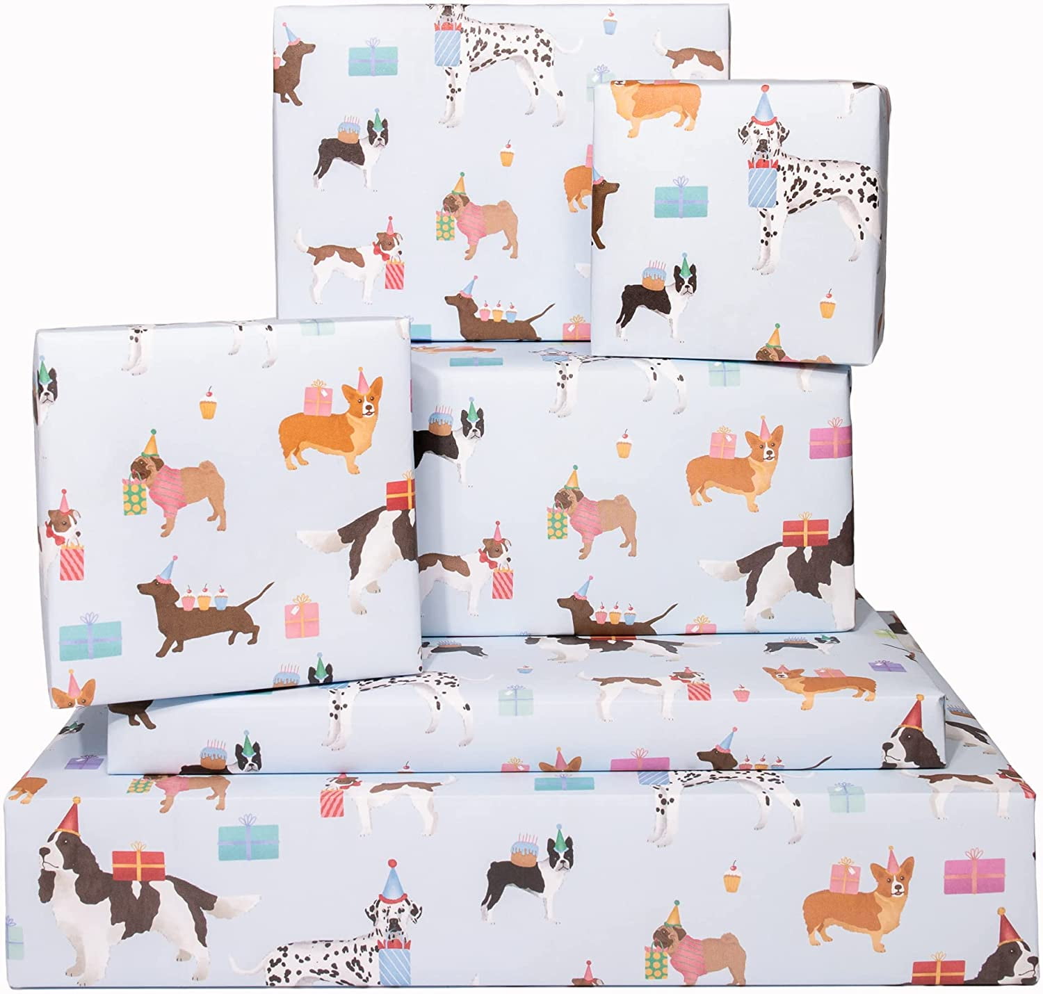 Gift Dog Wrapping Paper 6 Sheet Birthday Gift Wrap for Dog Lovers
