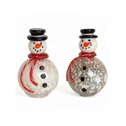 Gift Essentials Christmas Salt and Pepper Shakers White Glass Snowman Christmas Décor