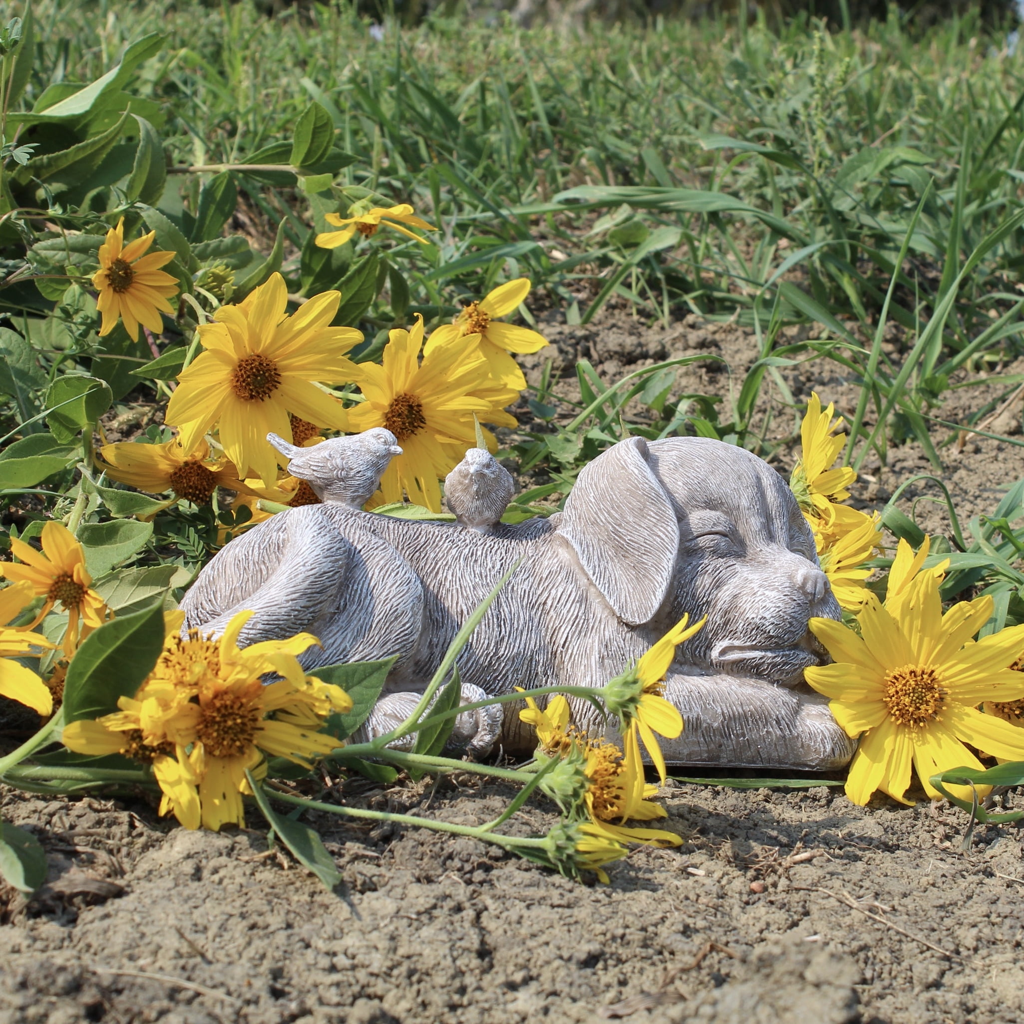 Gift Essentials Dog Memorial Garden Statue Resin Pet Grave Marker 4in x ...