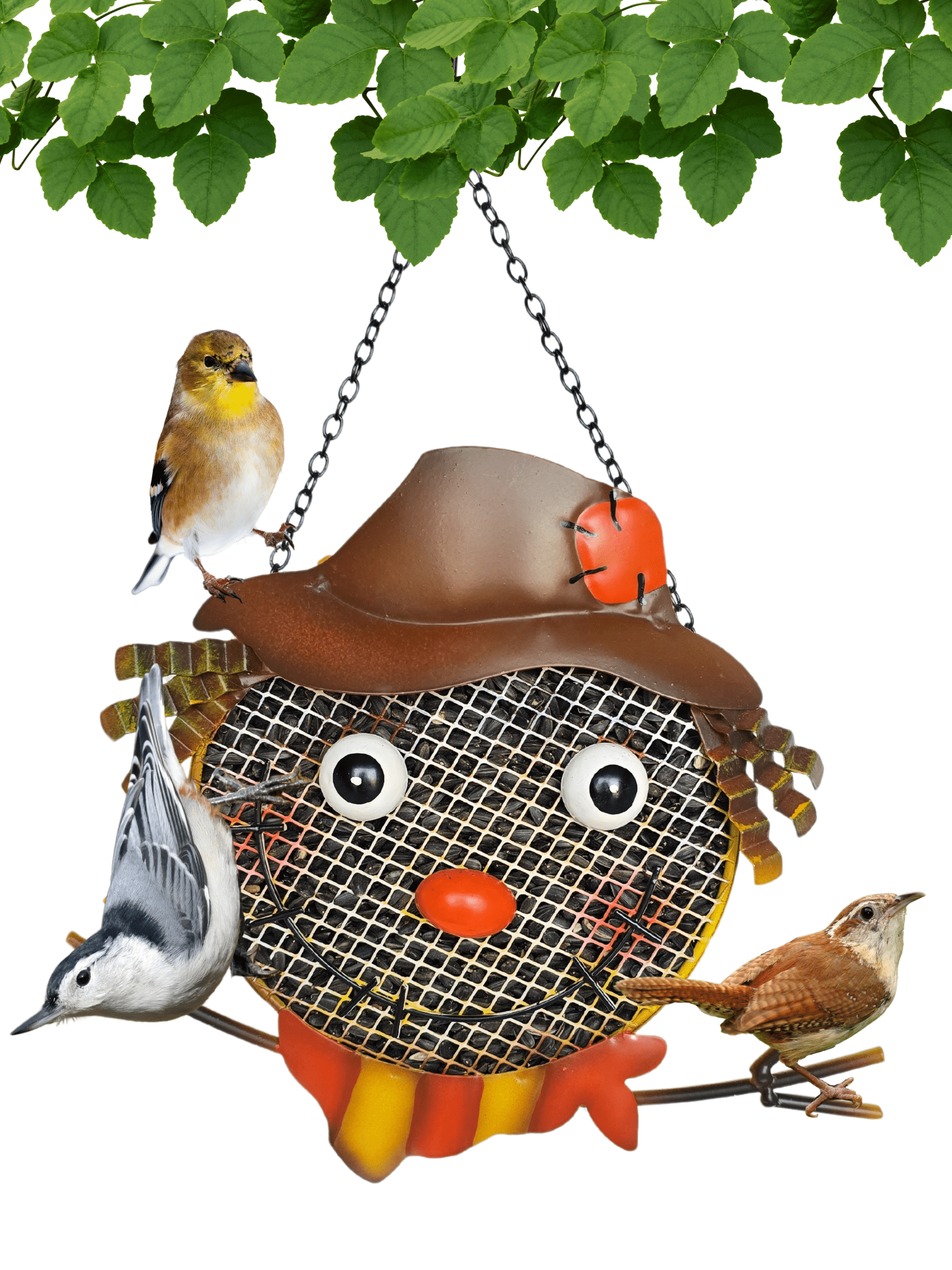 Gift Essentials Metal Mesh Bird Feeder, Sunflower Seed Feeder, Scarecrow