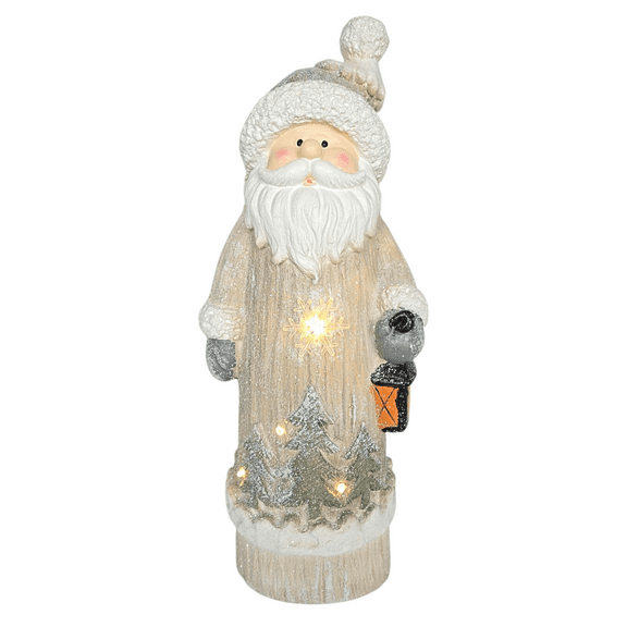 Gift Essentials Santa Claus Door Greeter, LED Resin Statue Christmas Decor