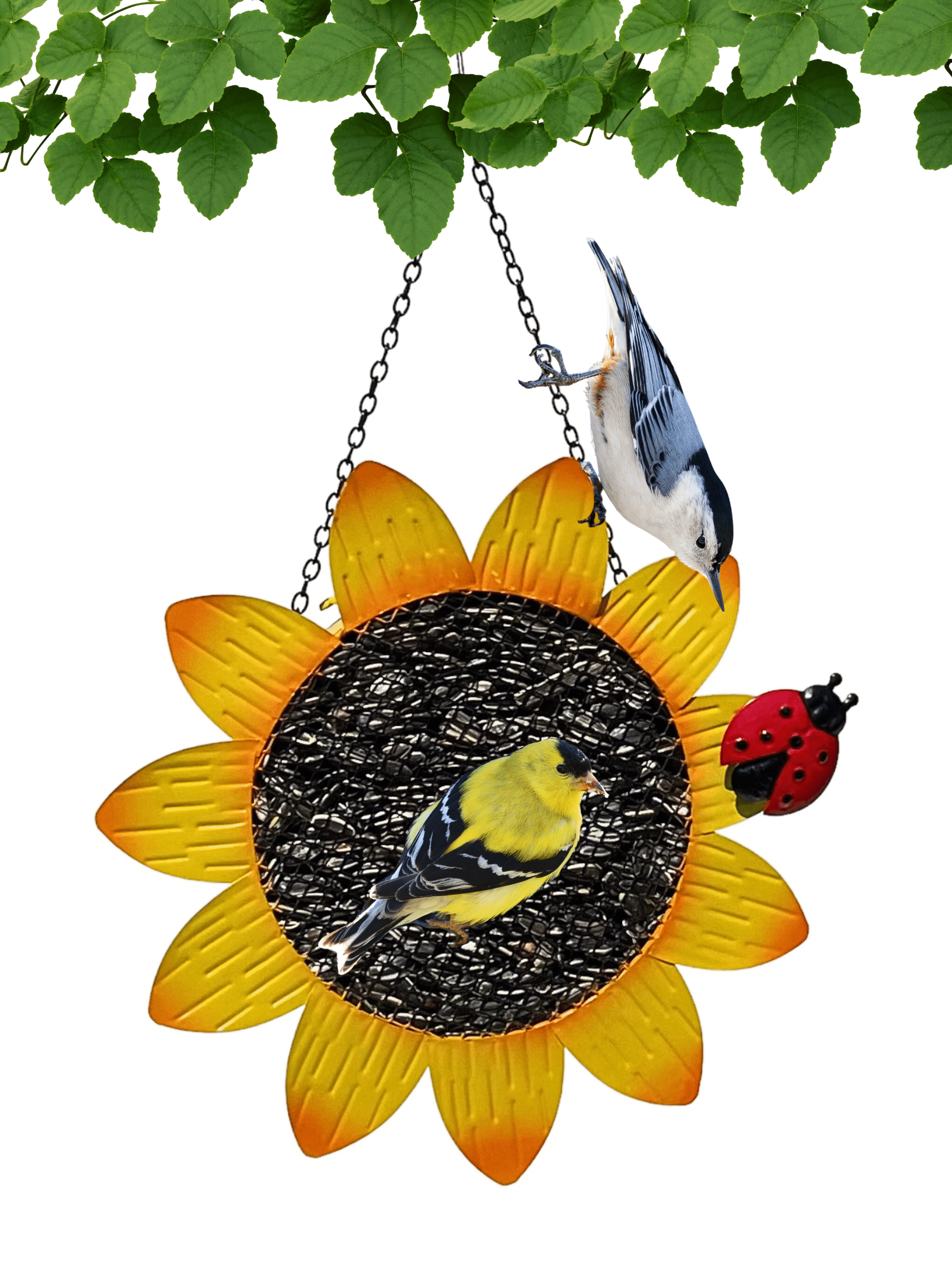 Gift Essentials Yellow Sunflower Metal Mesh Clinging Bird Seed Feeder GEF1001