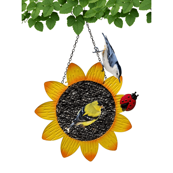 Gift Essentials Yellow Sunflower Metal Mesh Clinging Bird Seed Feeder GEF1001