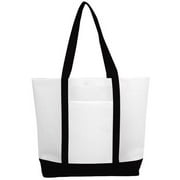 Gift Expressions NW300BLK 13 x 5 x 13 in. Non Woven Tote with Pocket, Black - 10 Pack