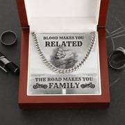Gift For Biker - Road Makes You Family - Cuban Link Chain Necklace
