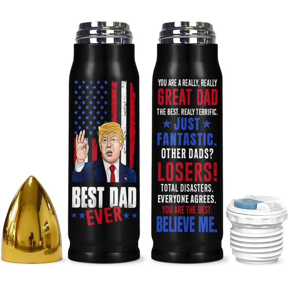 Gift For Dad - Best Dad Ever Gifts - Fathers Day Gift From Daughter, Son, Wife, Kids - Funny Gifts for Dad - Funny Christmas Gift For Men Dad - Daddy Stainless Steel Bullet Tumbler 17oz