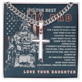 thumbnail image 1 of Gift For Dad Father's Day Gift Army Veteran Dad - Cuban Link Chain with Artisan Cross, 1 of 5