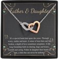 thumbnail image 1 of Gift For Daughter From Dad, Daughter interlocking heart Necklace from Father, Daughters Birthday, Graduation Gift with Heart Touching Message Card, 1 of 5