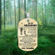 Gift For Grandson Fashion Stainless Steel Necklace Keychain