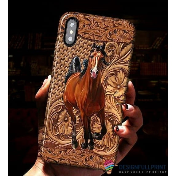 Gift For Horse Lover Horse Brown Pattern Print Phone Case