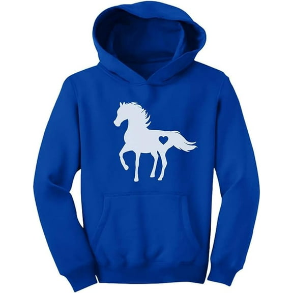 Gift For Horse Lover - Love Horses Kids Hoodie Large Blue