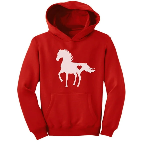 Gift For Horse Lover Love Horses Kids Hoodie Medium Red