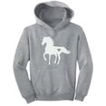 thumbnail image 1 of Gift For Horse Lover Love Horses Kids Hoodie Small Gray, 1 of 3