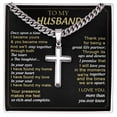 thumbnail image 1 of Gift For Husband - Great Life Partner - Cuban Link Chain with Artisan Cross, 1 of 5