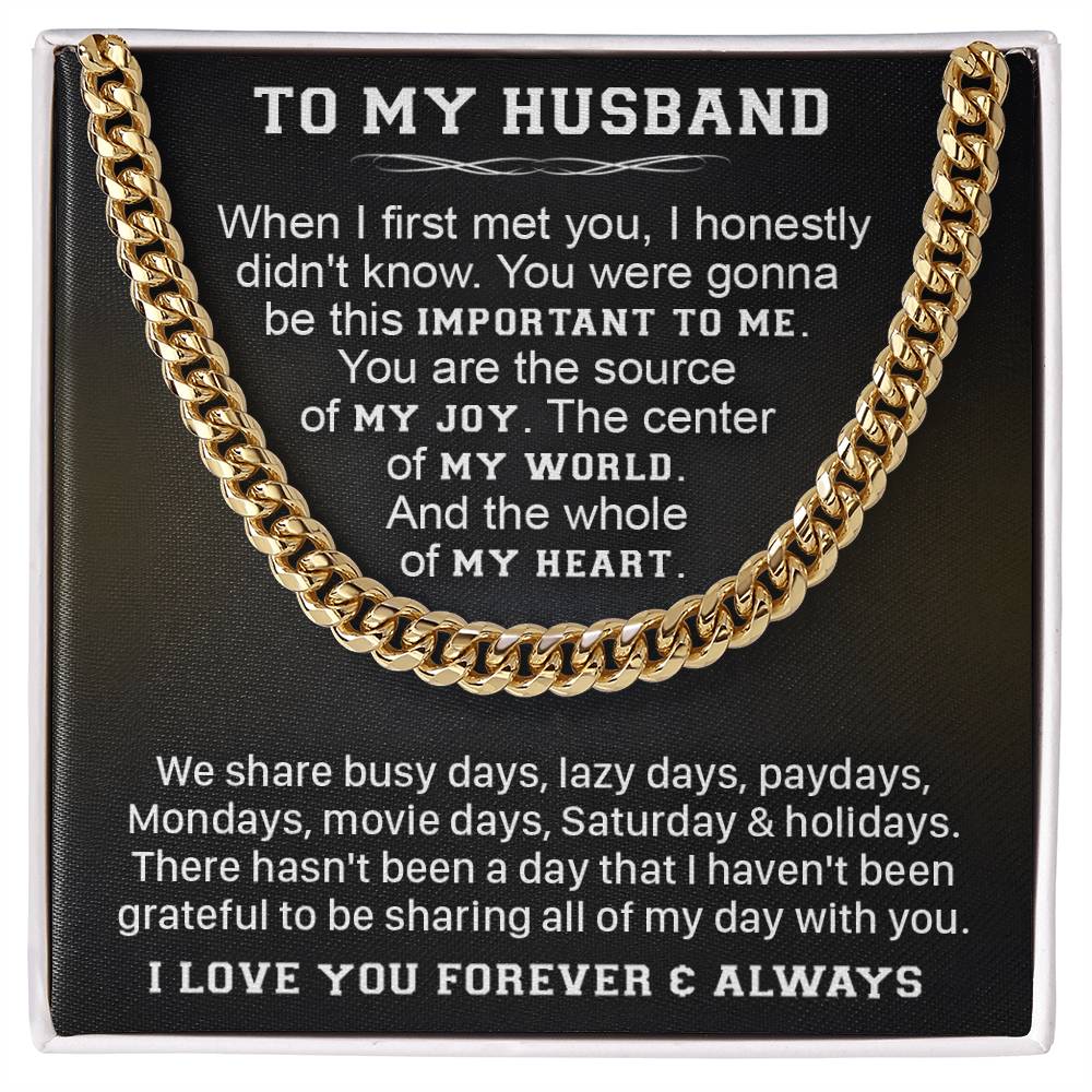 Gift For Husband - Lazy Days, Cuban Link Chain, Stainless Steel or ...