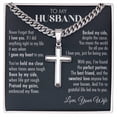 thumbnail image 1 of Gift For Husband - My Gains - Cuban Link Chain with Artisan Cross, 1 of 5