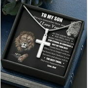 Gift For Son - Pendant Cross Necklace Perfect From Dad, Personalized Gift For Son, Birthday Gift For Son, Unique Grown Up From Dad