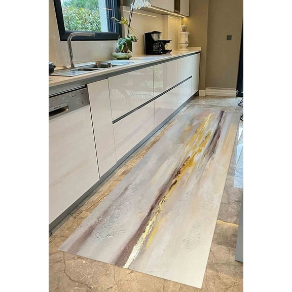 Gift For The Home Rugs, Customs Rug, Gray And Gold Painting Rug, Modern Rug, Cute Rug, Modern Rugs, Shimmery Rugs, Non-Slip Carpet Rugs, 2.3'x3.3' - 70x110 cm