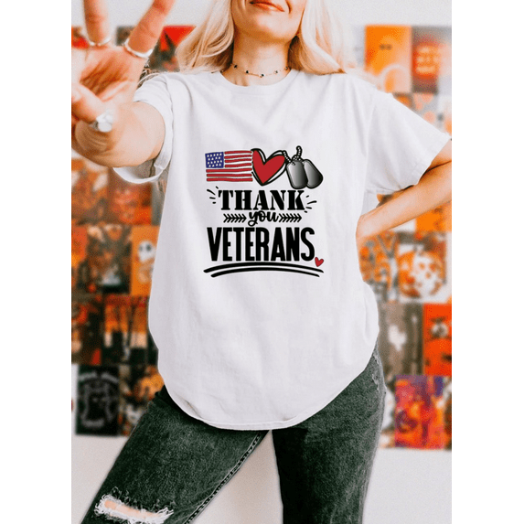 Gift For Veterans Day Patriotic American Pride Military Honor Unisex T-Shirt, up to size 5XL