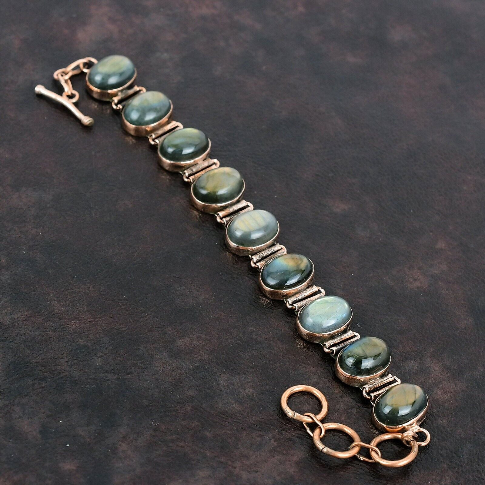 KALKA JEWELS Gift For Women Jewelry Adjustable Bracelet Copper Labradorite Gemstone 6.0"