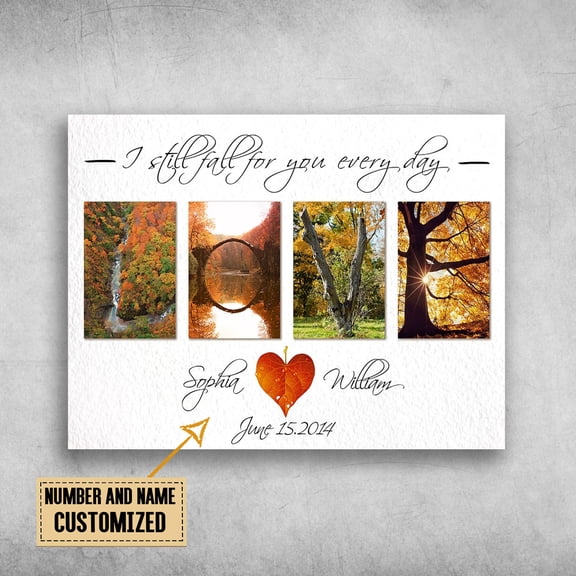 Gift For Your Lover, I Still Fall For You Every Day, Love Poster Customized Personalized NAMEYEARS 11 x 17 Inch Poster