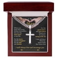 thumbnail image 1 of Gift For Your Man - The Best Part - Cuban Link Chain with Artisan Cross, 1 of 5