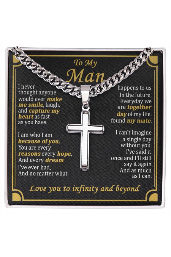 Gift For Your Man - The Future - Cuban Link Chain with Artisan Cross