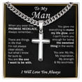thumbnail image 1 of Gift For Your Man - The Sweetest Thing - Cuban Link Chain with Artisan Cross, 1 of 5