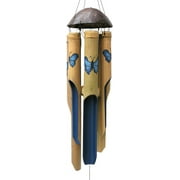 Gift  Garden Blue Butterfly: Small Bamboo Wind Chimes With Beautiful Sound - Wooden Wind Chimes For Outside Decor - Deep Outdoor Windmill  Wood Wind Chimes - Ideal Retirement Gift