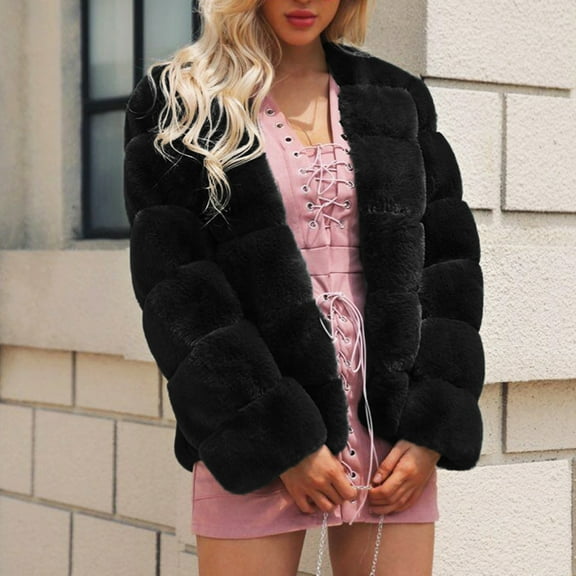 Gift for Girls Ofreoo Fashion Children Comfortable Casual Cardigan Solid Color Warm Plush Imitation Long Sleeve Hoodless Outwear Women's Fleece Jackets & Coats