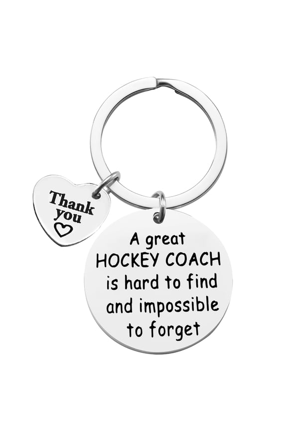 Gift for HOCKEY Coach Thank You Keychain A great HOCKEY COACH is Hard to Find and Impossible to Forget Keyring Appreciation Keychain for Coach Birthday Christmas Retirement Gift for Sport Coach