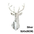 thumbnail image 1 of Gift Home Decoration Multiple Sizes Living Room Mural 3D Deer Head Stickers Mirror Surface Decals Wall Art SILVER S(43X26CM), 1 of 8