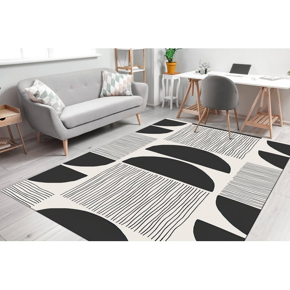 Gift For The Home Rugs, Nordic Style Rug, Soft Rug, Mid Century Rug, Boho Rugs, Salon Rug, Modern Rug, Minimal Rug, Non Slip Rug, Large Rug, 1.7'x2.3' - 50x70 cm