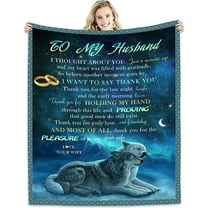 Gift to My Husband Blankets from Wife Ultra-Soft Micro Fleece Throws Blanket for Best Husband Birthdays Anniversary Wedding Gifts Blankets for Bed Bedding Sofa Travel 60" x 50"