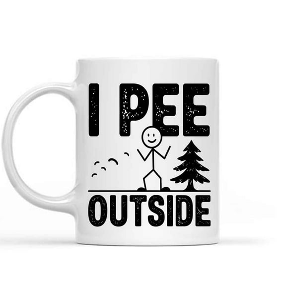 Gift Idea I Pee Outside Camping Vintage 76375 11 Oz White Ceramic Coffee Mug 951227