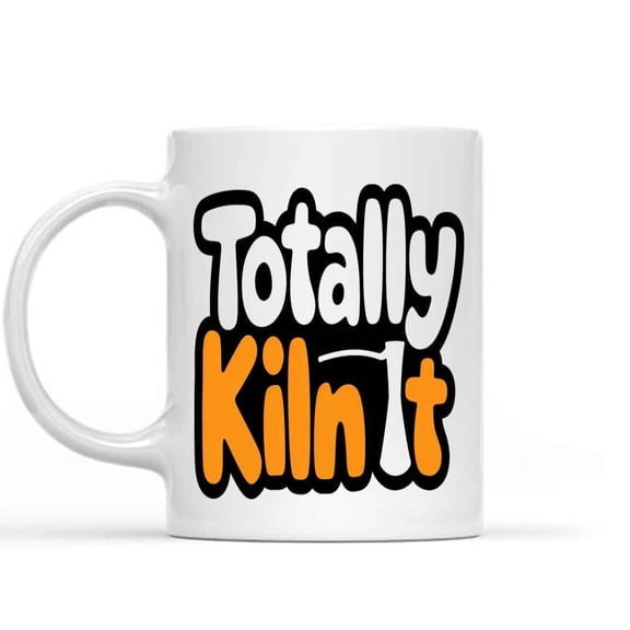 Gift Idea Totally Kiln It Pottery Artist 11 Oz White Ceramic Coffee Mug 680292