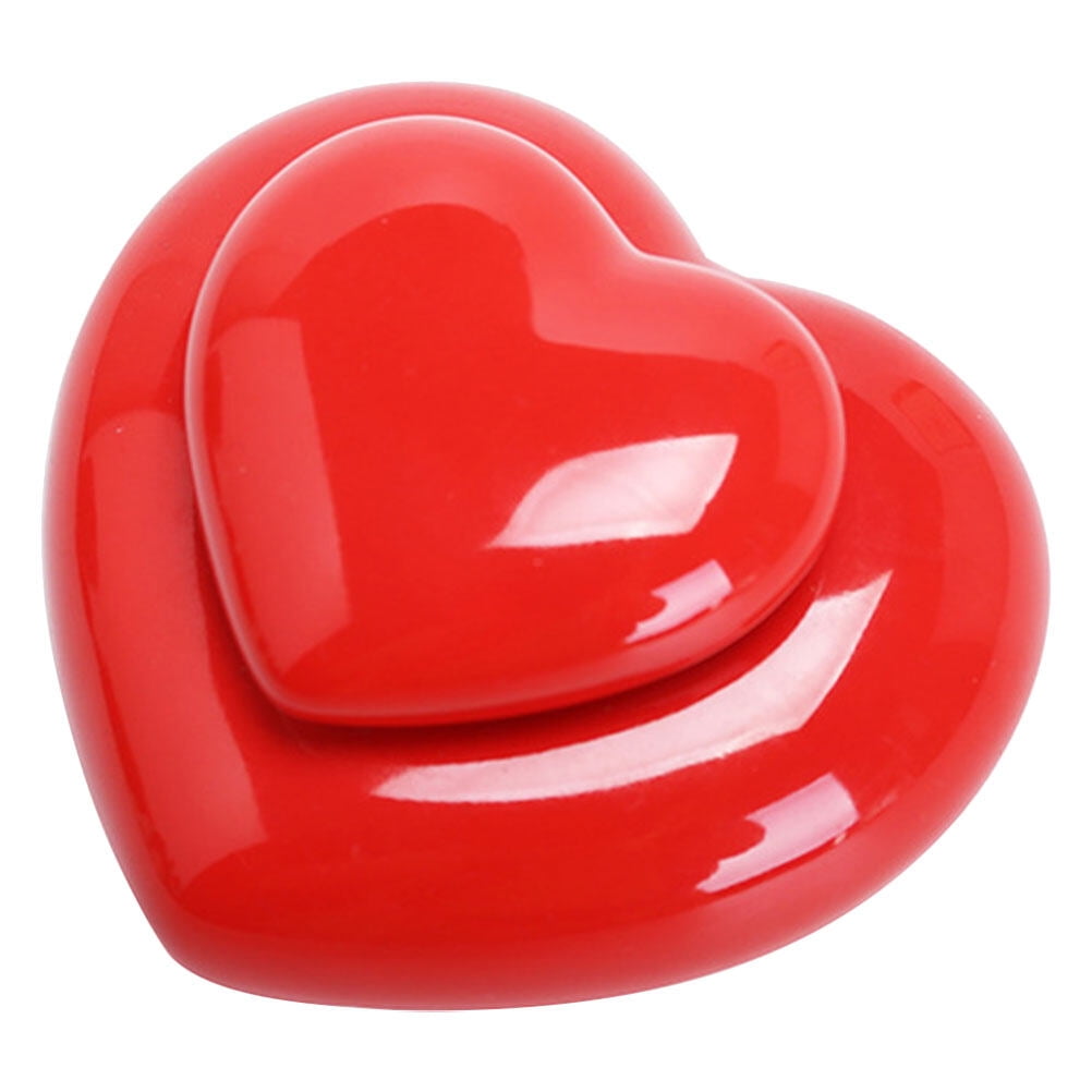 Gift Jar Gifts The Container with Lid Travel Heart Ceramic Canister Heartshaped Souvenir Red