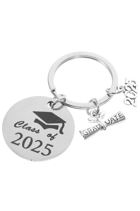 Graduation Keychain in Silver Stainless Steel Perfect for Bags and Decoration Lightweight and