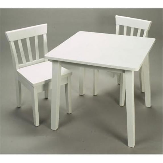 Gift Mark 3 pc children's square table & chair set w white finish
