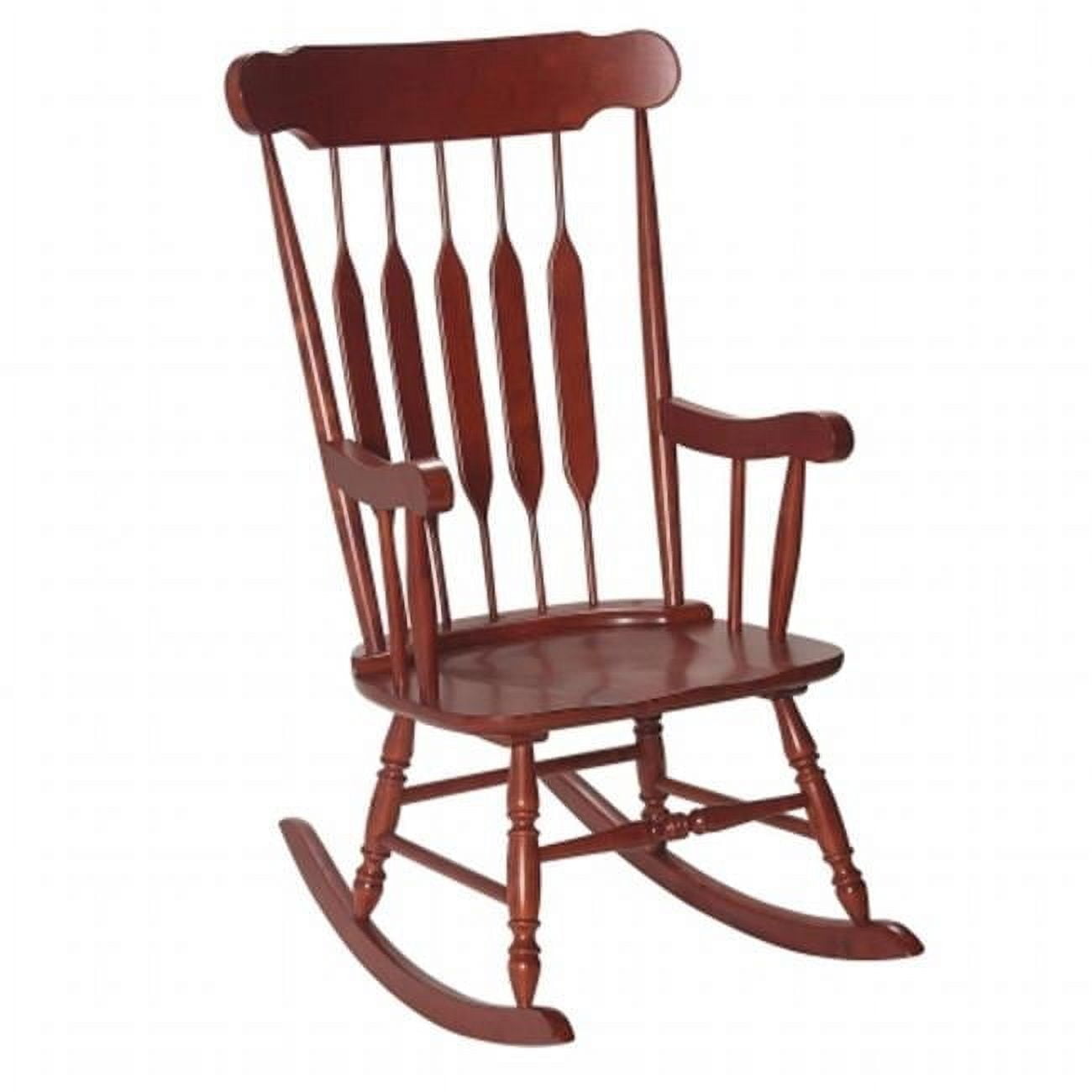 Classic Cherry Wooden Rocking Chair with Vintage Comfort Design