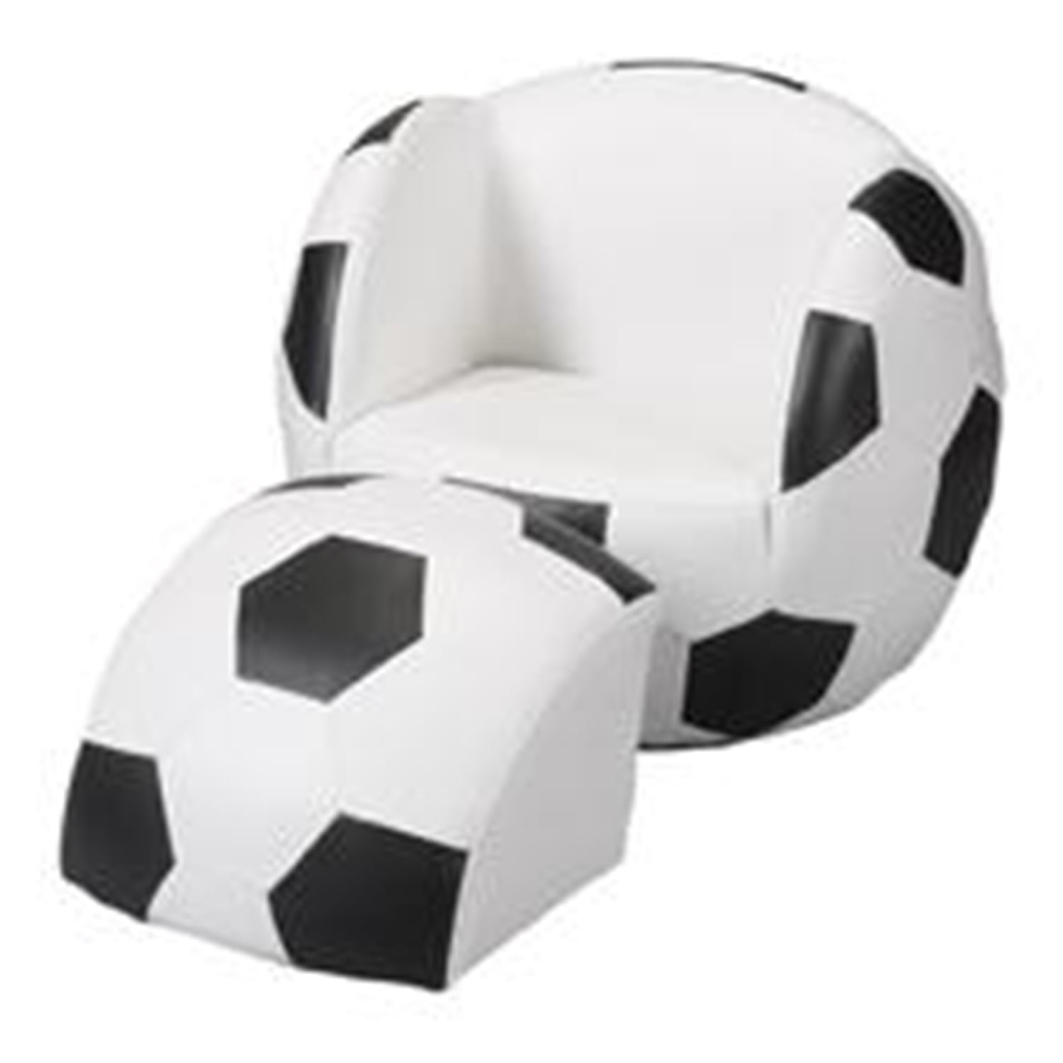 Gift Mark Child's Upholstered Soccer Sports  Chair with Ottoman