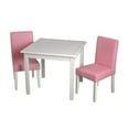 thumbnail image 1 of Gift Mark Children's Square White Table with 2 Upholstered Chairs-Option:Pink Chairs, 1 of 2