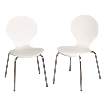 Gift Mark Modern Children's 2 Chair Set with Chrome Legs-Color:White