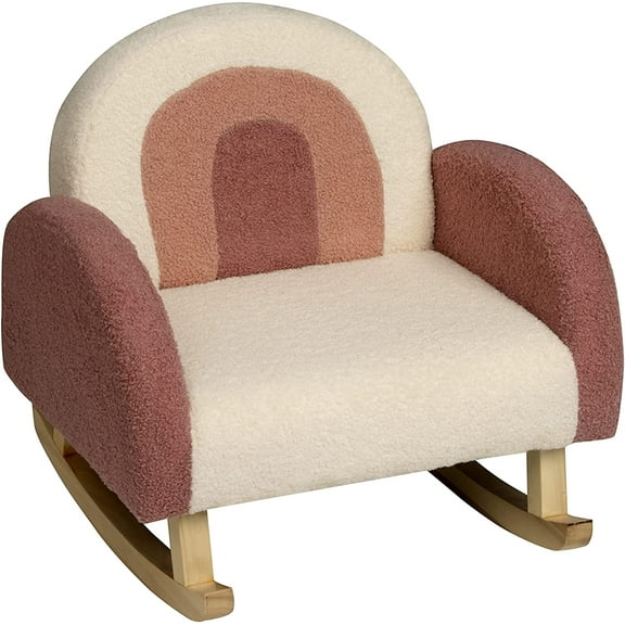 Gift Mark - Plush Kids Rocking Chairs - Cream & Pink